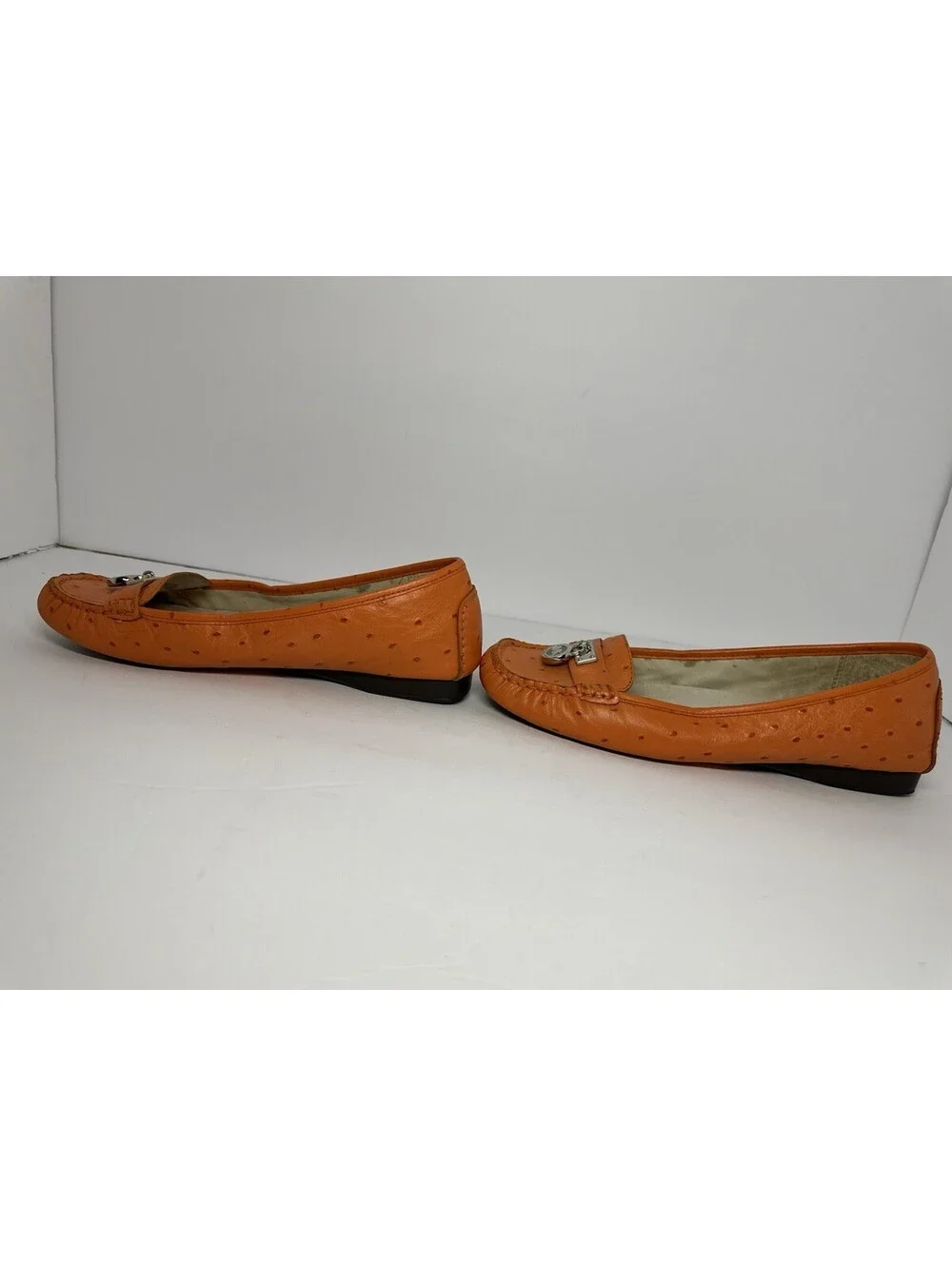 Michael Kors Casual Leather Flats Orange Croco pattern Loafers size 7.5 Shoes